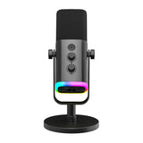 Fifine AM8 - Microphone dynamique USB et XLR avec pied (noir) : éclairage RGB du Fifine AM8