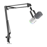 Fifine AM8TW - Microphone dynamique USB et XLR avec bras BM63 (blanc) : commandes de façade du Fifine AM8TW