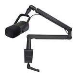 Fifine TAM8 - Microphone dynamique USB et XLR avec bras BM88 (noir) : microphone dynamique Fifine TAM8 noir sur son bras BM88