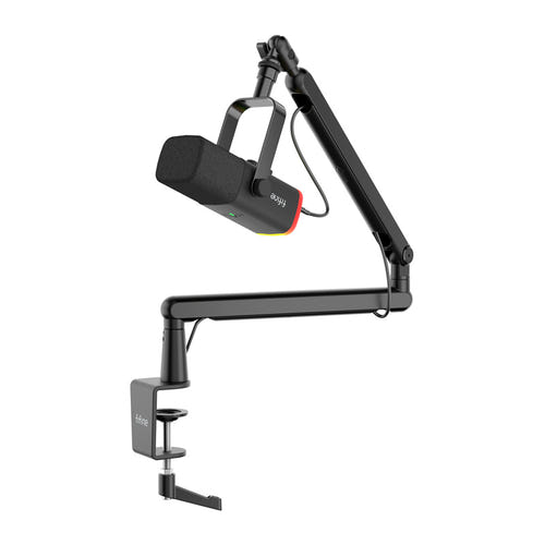 Fifine TAM8 - Microphone dynamique USB et XLR avec bras BM88 (noir) : éclairage RGB du Fifine TAM8