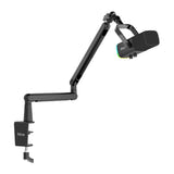 Fifine TAM8 - Microphone dynamique USB et XLR avec bras BM88 (noir) : bras pantographe BM88 et sa fixation de table
