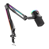 Fifine AM8proT - Microphone dynamique USB/XLR et bras RGB (noir) : molette Mix Control et dalle tactile du Fifine AM8proT