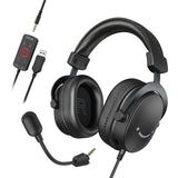 Fifine H9 - Casque gaming filaire 7.1 avec micro détachable (noir) : casque gaming Fifine H9 noir avec micro détachable