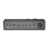 Fifine SC8 RGB - Table de mixage gaming XLR, optique et 48 V (noire) : connectique de la Fifine SC8 RGB