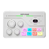 Fifine SC8W RGB - Table de mixage gaming XLR, optique et 48 V (blanche) : table de mixage gaming Fifine SC8W RGB blanche