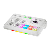 Fifine SC8W RGB - Table de mixage gaming XLR, optique et 48 V (blanche) : molettes de réglage de la Fifine SC8W RGB