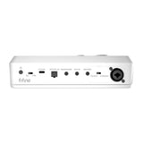 Fifine SC8W RGB - Table de mixage gaming XLR, optique et 48 V (blanche) : connectique de la Fifine SC8W RGB