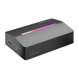 Fifine V3 - Carte d'acquisition HDMI vers USB-A 1080p 60 Hz (noire) : carte d'acquisition Fifine V3 noire avec bandeau RGB