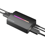 Fifine V3 - Carte d'acquisition HDMI vers USB-A 1080p 60 Hz (noire) : carte d'acquisition Fifine V3 reliée à un ordinateur portable