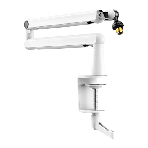 Fifine BM88W - Bras de microphone de bureau, portée 430 mm (blanc) : réglages et articulations du Fifine BM88W