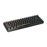 Fifine GK1 - Clavier mécanique 65 % RGB, switches rouges (noir) : clavier Fifine GK1 posé sur un bureau