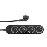 Shelly Power Strip 4 Gen4 - Multiprise connectée 4 prises Zigbee et Matter (noire) : multiprise connectée Shelly Power Strip 4 Gen4 noire à quatre prises