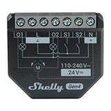 Shelly 2PM Gen4 - Module domotique 2 canaux Zigbee et Matter avec mesure d'énergie : module domotique Shelly 2PM Gen4 noir