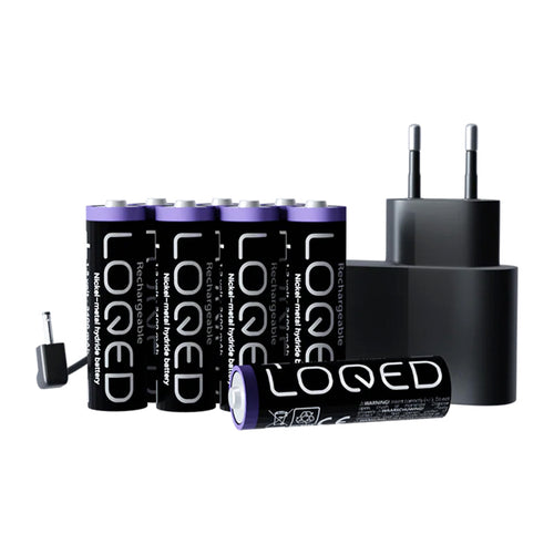 Shelly LOQED Power Kit - Kit d'alimentation rechargeable pour serrure LOQED Touch : kit d'alimentation rechargeable LOQED Power Kit avec ses accus AA