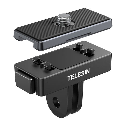 Telesin S7-JBK-18-TIS - Adaptateur magnétique pour Insta360 X5, X4, X3 et Ace Pro : double griffe de verrouillage de l'adaptateur