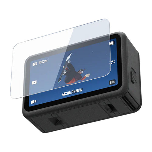 Telesin S6-FLM-25 - Kit de verres trempés pour DJI Osmo Action 6 (objectif et écrans) : verres posés sur l'objectif et les écrans de la caméra