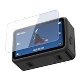 Telesin S6-FLM-25 - Kit de verres trempés pour DJI Osmo Action 6 (objectif et écrans) : verres posés sur l'objectif et les écrans de la caméra