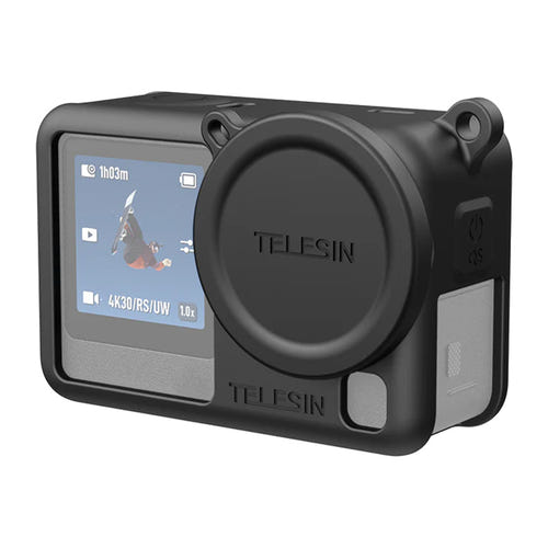 Telesin S6-PTC-11 - Coque en silicone pour DJI Osmo Action 6 (noire) : coque en silicone noire Telesin pour DJI Osmo Action 6