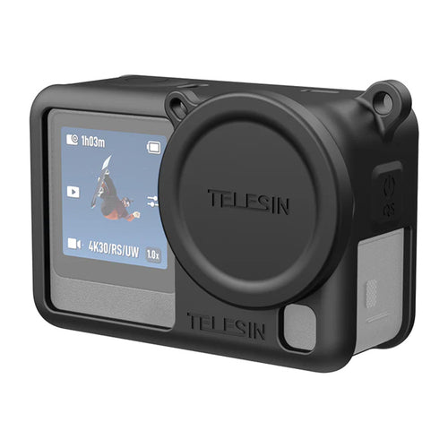Telesin S6-PTC-11 - Coque en silicone pour DJI Osmo Action 6 (noire) : coque en silicone noire Telesin pour DJI Osmo Action 6