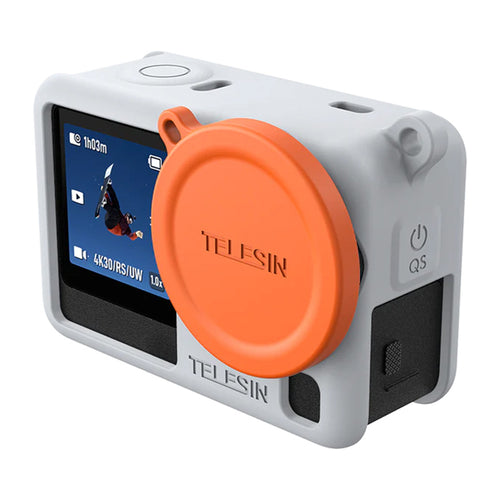 Telesin S6-PTC-11BU - Coque en silicone pour DJI Osmo Action 6 (grise) : coque en silicone grise Telesin pour DJI Osmo Action 6