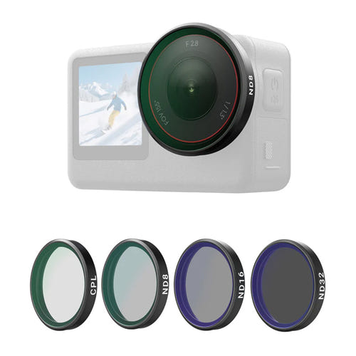 Telesin S5-FLT-40 - Jeu de 4 filtres CPL, ND8, ND16 et ND32 pour DJI Osmo Action 6 : jeu de quatre filtres Telesin CPL, ND8, ND16 et ND32
