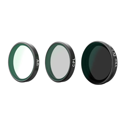 Telesin S5-FLT-41 - Jeu de 3 filtres CPL, VND2-32 et UV pour DJI Osmo Action 6 : jeu de trois filtres Telesin CPL, VND2-32 et UV