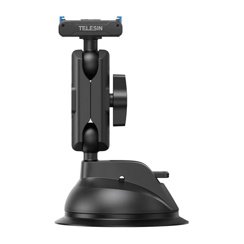 Telesin S3-SUS-05-TDJ - Support à ventouse pour DJI Osmo Action 3, 4 et 5 Pro : bras à double rotule et molette de blocage