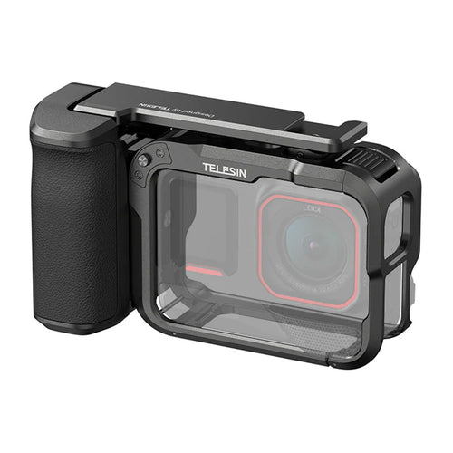 Telesin S6-FMS-31-TIS - Cage aluminium avec poignée pour Insta360 Ace Pro et Ace Pro 2 : cage aluminium avec poignée Telesin pour Insta360 Ace Pro