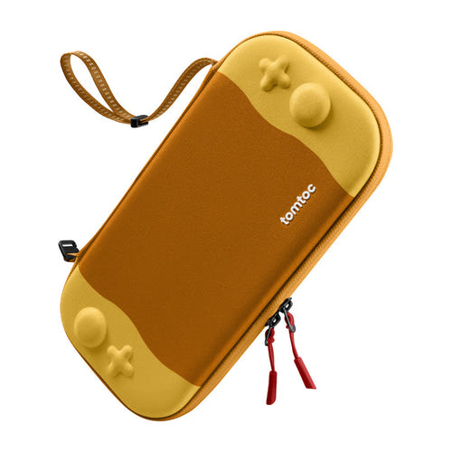 Tomtoc FancyCase-G05 - Étui slim pour Nintendo Switch 2, 12 jeux (jaune) : console Nintendo Switch 2 installée dans l'étui