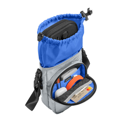 Tomtoc GameOn-G50 JoyCarry - Sacoche monobretelle pour Nintendo Switch 2 (grise) : poche avant zippée et bandoulière