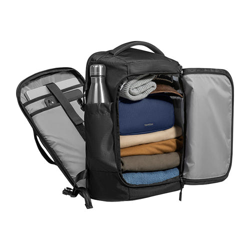 Tomtoc Navigator-T66 Liteway - Sac à dos de voyage 28 L (noir) : compartiment ordinateur et poches en filet