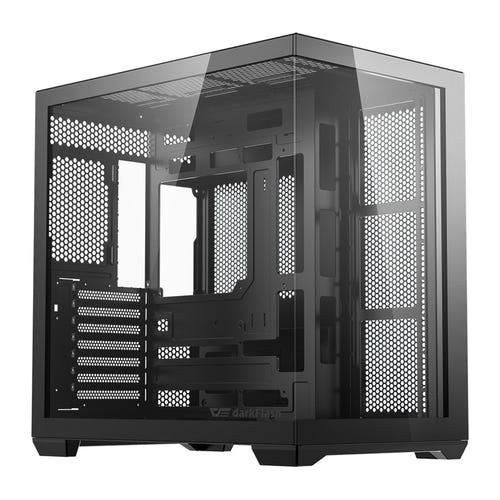 darkFlash C280 - Boîtier PC moyenne tour panoramique 270° (noir) : boîtier darkFlash C280 noir, vue d'ensemble