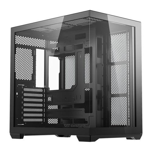 darkFlash C280 - Boîtier PC moyenne tour panoramique 270° (noir) : boîtier darkFlash C280 noir, vue d'ensemble