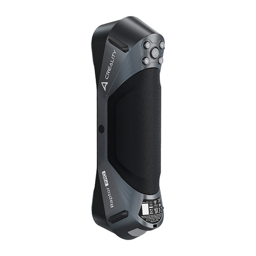 Creality CR-Scan Raptor Pro - Scanner 3D laser bleu et infrarouge : boutons physiques et anneau lumineux du scanner