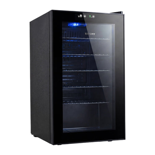 Euhomy BR001-89 - Réfrigérateur à boissons 70 L à porte vitrée (noir) : réfrigérateur à boissons Euhomy BR001-89 noir, porte vitrée
