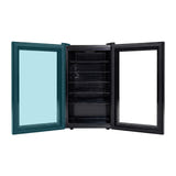 Euhomy BR001-89 - Réfrigérateur à boissons 70 L à porte vitrée (noir) : intérieur avec clayettes et boissons