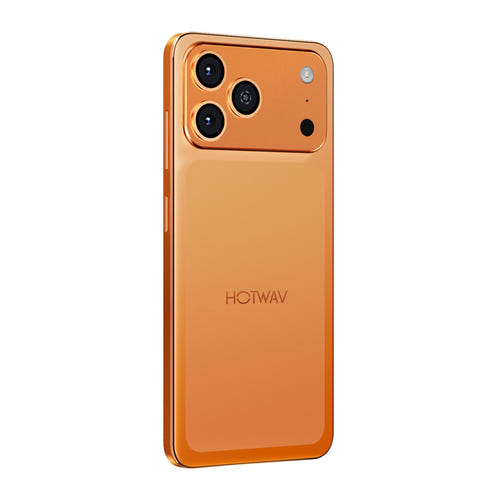 HOTWAV A17 Pro Max - Smartphone 6,75 pouces 120 Hz, 5160 mAh (orange) : dos en alliage aluminium-titane