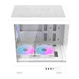 darkFlash DB330M - Boîtier PC mini tour avec 3 ventilateurs ARGB (blanc) : trois ventilateurs ARGB éclairés