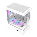 darkFlash DB330M - Boîtier PC mini tour avec 3 ventilateurs ARGB (blanc) : intérieur du boîtier et emplacements de montage