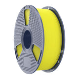 Sunlu PETG High-Speed Matte - Filament 3D mat (jaune) : bobine de filament Sunlu PETG mat jaune et objets imprimés