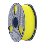 Sunlu PETG High-Speed Matte - Filament 3D mat (jaune) : bobine de filament Sunlu PETG mat jaune et objets imprimés