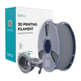 Sunlu PETG High-Speed Matte - Filament 3D mat (gris) : bobine de filament Sunlu PETG mat gris et objets imprimés