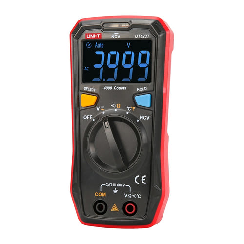 UNI-T UT123T - Multimètre de poche 600 V avec détection NCV : écran EBTN 4000 points et sélecteur de fonctions