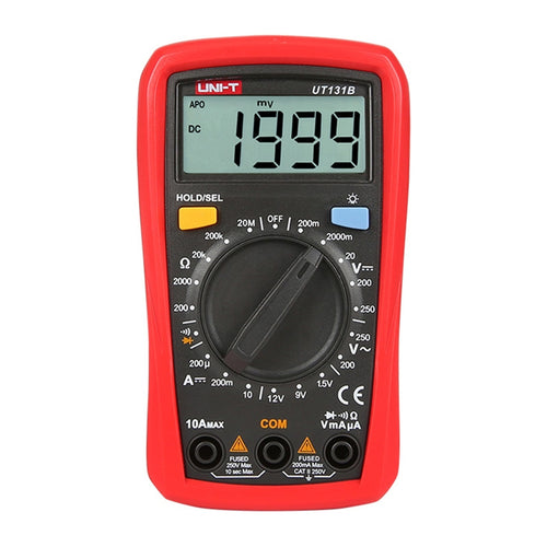 UNI-T UT131B - Multimètre numérique de poche avec test de piles : multimètre numérique UNI-T UT131B avec sa housse de protection