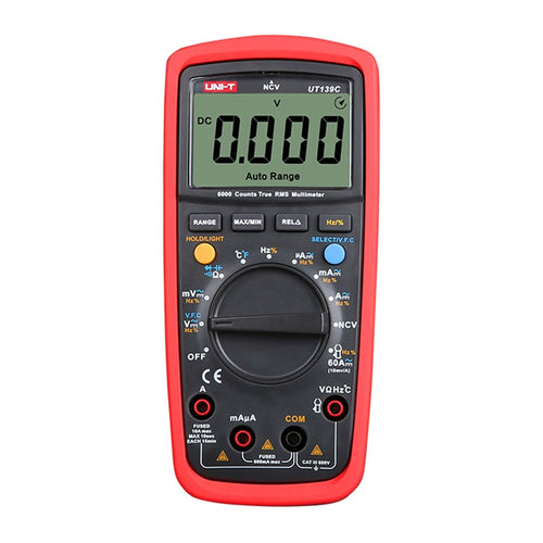 UNI-T UT139C - Multimètre numérique True RMS 600 V, 6000 points : multimètre True RMS UNI-T UT139C de face