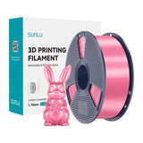 Sunlu PLA+ Silk - Filament 3D à finition brillante effet soie (rose) : bobine de filament Sunlu PLA+ Silk rose