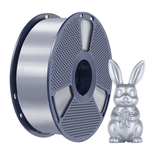 Sunlu PLA+ Silk - Filament 3D à finition brillante effet soie (argent) : brillance métallisée du filament effet soie