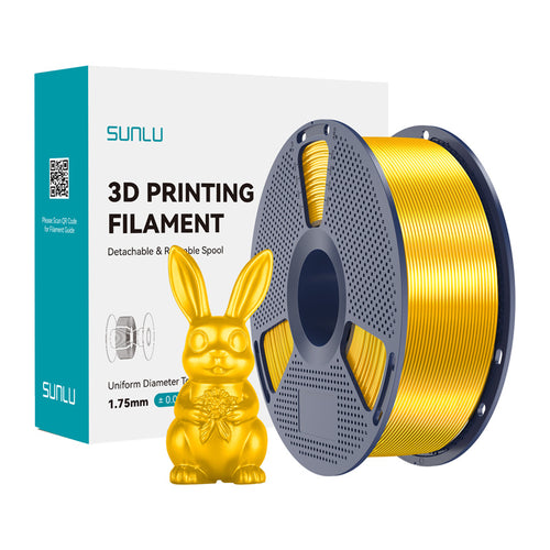 Sunlu PLA+ Silk - Filament 3D à finition brillante effet soie (or) : bobine de filament Sunlu PLA+ Silk or