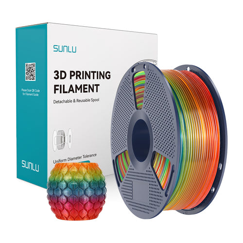 Sunlu PLA Transparent Rainbow 01 - Filament 3D translucide multicolore : bobine de filament Sunlu PLA transparent arc-en-ciel