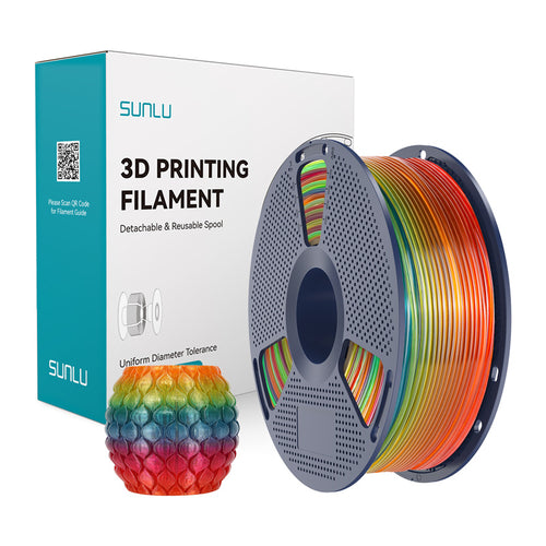 Sunlu PLA Transparent Rainbow 01 - Filament 3D translucide multicolore : bobine de filament Sunlu PLA transparent arc-en-ciel